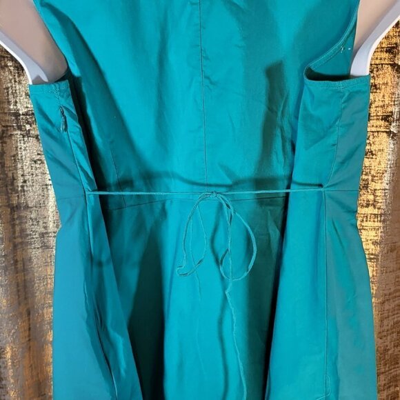 Duo Maternity Stretch Collard Sleeveless Tank With Tie Back Teal Size XL - Picture 2 of 8